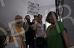 Protest action of the Association of Fine Artists of Serbia in front of the apartment of the painter and retired professor Dragana Milisavljevic, which the perpetrators tried to forcibly evict.Protestna akcija Udruzenja likovnih umetnika Srbije isp