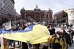 A rally in support of Ukraine and against the dictatorship in Russia and Belarus was held on the Republic Square, organized by an informal group of the Russian, Ukrainian and Belarusian diasporas.Na Trgu Republike odrzan je skup podrske Ukrajini i 