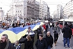 A rally in support of Ukraine and against the dictatorship in Russia and Belarus was held on the Republic Square, organized by an informal group of the Russian, Ukrainian and Belarusian diasporas.Na Trgu Republike odrzan je skup podrske Ukrajini i 