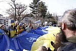 A rally in support of Ukraine and against the dictatorship in Russia and Belarus was held on the Republic Square, organized by an informal group of the Russian, Ukrainian and Belarusian diasporas.Na Trgu Republike odrzan je skup podrske Ukrajini i 