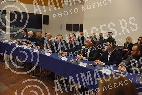 Meeting of the President of the Republic of Serbia Aleksandra Vucic with all presidents of the municipalities of the Nisava District in the Officers' House Nis.Sastanak predsednika Republike Srbije Aleksandra Vucic sa svim predsednicima opstina Nis