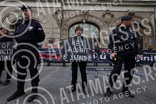 Women in Black organized a protest in Knez Mihailova Street in black and silent 