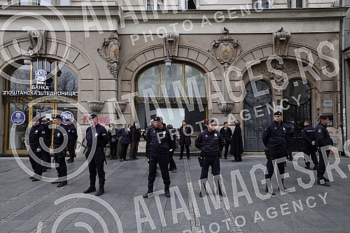 Women in Black organized a protest in Knez Mihailova Street in black and silent 