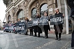 Women in Black organized a protest in Knez Mihailova Street in black and silent 