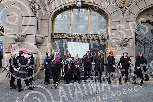 Women in Black organized a protest in Knez Mihailova Street in black and silent 