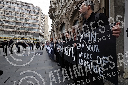 Women in Black organized a protest in Knez Mihailova Street in black and silent 