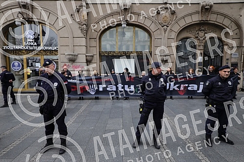 Women in Black organized a protest in Knez Mihailova Street in black and silent 