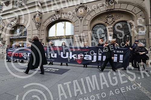 Women in Black organized a protest in Knez Mihailova Street in black and silent 