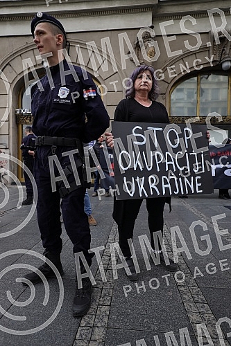 Women in Black organized a protest in Knez Mihailova Street in black and silent 