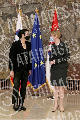 The Minister of Human and Minority Rights and Social Dialogue Gordana Comic met at the Palace of Serbia with the Minister without Portfolio of the Republic of Slovenia in charge of relations between the Republic of Slovenia and the Slovenian national