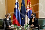 The Minister of Human and Minority Rights and Social Dialogue Gordana Comic met at the Palace of Serbia with the Minister without Portfolio of the Republic of Slovenia in charge of relations between the Republic of Slovenia and the Slovenian national
