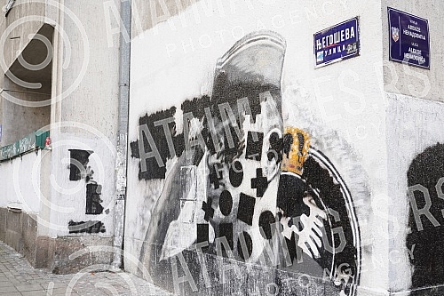 Murals dedicated to the former commander of the Army of the Republic of Srpska, Ratko Mladic, and the commander of the Yugoslav Army in the homeland, Dragoljub Draza Mihailovic, on the corner of Njegoseva and Aleksa Nenadovica Streets, were damaged a