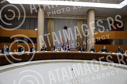 A session of the National Security Council chaired by the President of the Republic of Serbia, Aleksandar Vucic, has begun at the Palace of Serbia.U Palati Srbija pocela sednica Saveta za nacionalnu bezbednost kojom predsedava predsednik Republike 