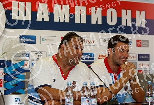 Arrival of the Serbian water polo team at the airport 