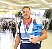 Arrival of the Serbian water polo team at the airport 