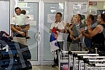 Arrival of the Serbian water polo team at the airport 
