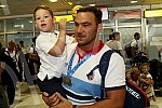 Arrival of the Serbian water polo team at the airport 