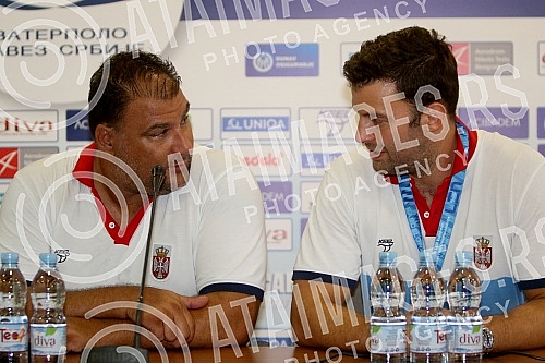 Arrival of the Serbian water polo team at the airport 