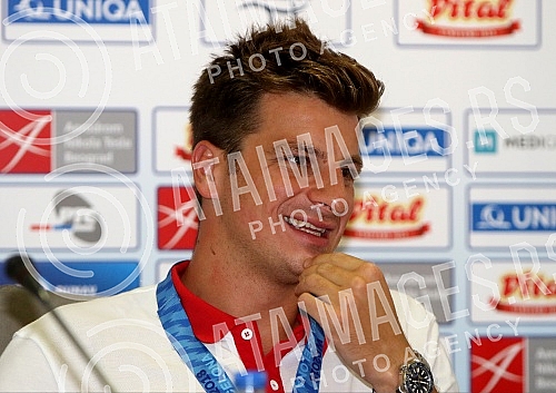 Arrival of the Serbian water polo team at the airport 