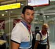 Arrival of the Serbian water polo team at the airport 