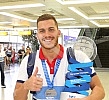 Arrival of the Serbian water polo team at the airport 