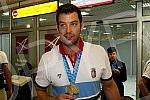 Arrival of the Serbian water polo team at the airport 