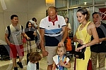 Arrival of the Serbian water polo team at the airport 