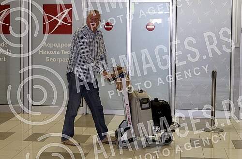 Arrival of the Serbian water polo team at the airport 