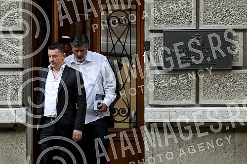 Making statements to the media of Aleksandar Bjelic from the Autotaxi Association of Serbia after meeting with Serbian President Aleksandar Vucic.Obracanje medijima Aleksandar Bjelica iz Autotaksi udruzenja Srbije posle sastanka sa predsednikom Srbi