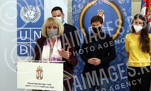 The Prime Minister of Serbia Ana Brnabic and the First Deputy Prime Minister and Minister of Education, Science and Technological Development Branko Ruzic attended the ceremony on the occasion of announcing a competition for the design of new buildin