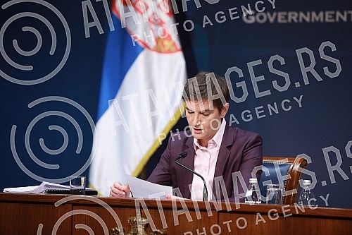 After the session of the Government of the Republic of Serbia, the Prime Minister of Serbia, Ana Brnabic, addressed the media.Po zavrsetku sednice Vlade Republike Srbije predsednica Vlade Srbije Ana Brnabic obratila se medijima.