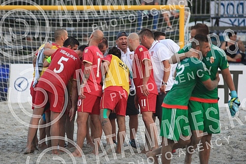 Euro Beach Soccer Cup 2016, quarter final game between Serbia and Hungary.Utakmica cetvrtfinala Evropskog kupa u fudbalu na pesku izmedju Srbije i Madjarske.