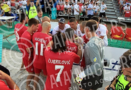 Euro Beach Soccer Cup 2016, quarter final game between Serbia and Hungary.Utakmica cetvrtfinala Evropskog kupa u fudbalu na pesku izmedju Srbije i Madjarske.