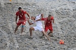 Euro Beach Soccer Cup 2016, quarter final game between Serbia and Hungary.Utakmica cetvrtfinala Evropskog kupa u fudbalu na pesku izmedju Srbije i Madjarske.