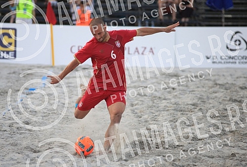 Euro Beach Soccer Cup 2016, quarter final game between Serbia and Hungary.Utakmica cetvrtfinala Evropskog kupa u fudbalu na pesku izmedju Srbije i Madjarske.
