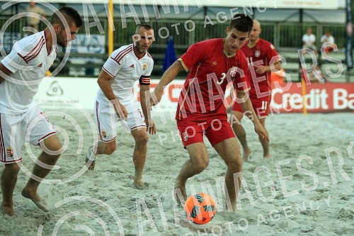 Euro Beach Soccer Cup 2016, quarter final game between Serbia and Hungary.Utakmica cetvrtfinala Evropskog kupa u fudbalu na pesku izmedju Srbije i Madjarske.