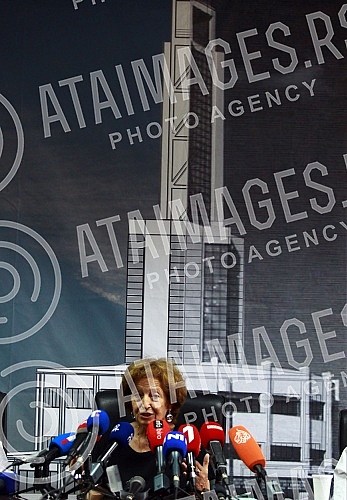 The press conference where the first phase of the reconstruction, adaptation and renovation of the Central Tower building in the Old Fair complex in Belgrade was presented was held in the working rooms of the Old Fair Memorial Center.Konferencija z