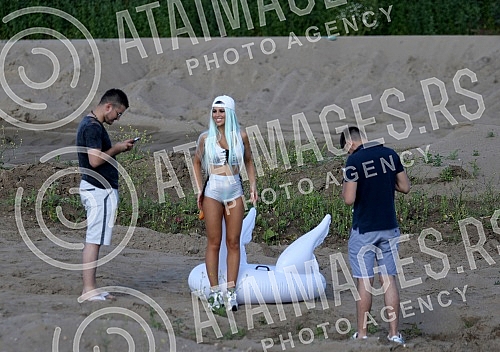 Serbian starlet and singer Stanija Dobrojevic shooting spot, 
