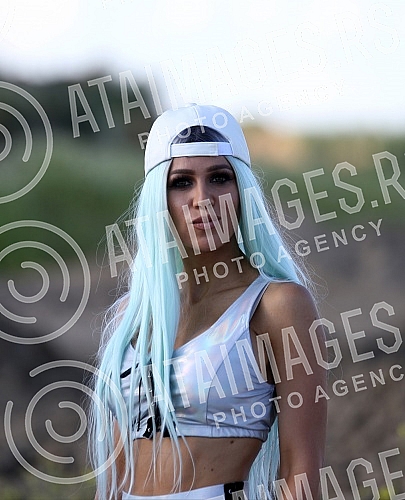 Serbian starlet and singer Stanija Dobrojevic shooting spot, 