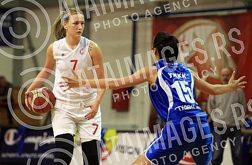 Utakmica 6. kola Prve Zenske Lige Srbije izmedju ZKK Crvena Zvezda i ZKK Student odigrana u hali Basket City. 