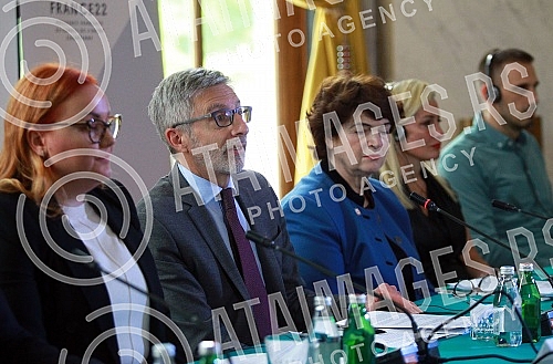 Press conference on the occasion of the first Serbian edition of the competition for sustainable cities of the Eco-Municipality, initiated by the French Embassy in Serbia.Konferencija za medije povodom pprvog srpskog izdanje konkursa za odrzive gra