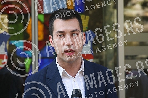 Dobrica Veselinovic addressed the media before the beginning of the session of the Belgrade City Council, on behalf of the councilors of the movement WE DON'T DROWN BELGRADE - WE MUST FOR A GOOD CITY.Dobrica Veselinovic se obratio medijima pred poc