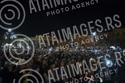 Protest citizens of Smederevo due to the cancellation of the concert of the Vlade Georgieva.Protest gradjana Smedereva zbog otkazivanja koncerta Vlade Georgieva.