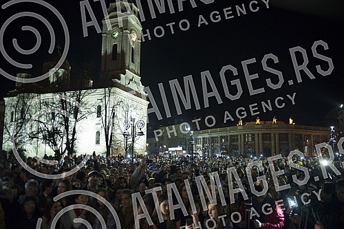 Protest citizens of Smederevo due to the cancellation of the concert of the Vlade Georgieva.Protest gradjana Smedereva zbog otkazivanja koncerta Vlade Georgieva.