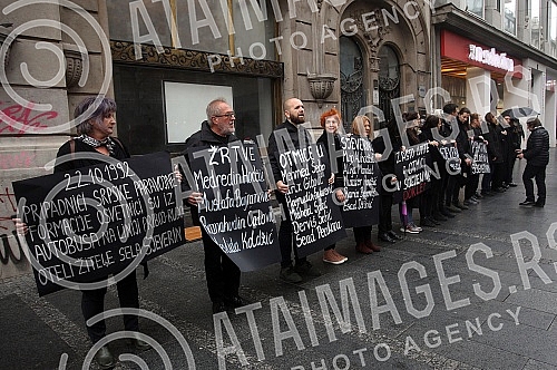 A performance of Women in Black in the center of Belgrade entitled 