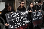 A performance of Women in Black in the center of Belgrade entitled 