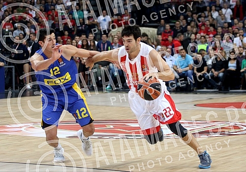 Basketball Euroleague match between KK Crvena zvezda and BC Maccabi Fox Tel Aviv held in Kombank arena.Kosarkaska utakmica Evrolige izmedju KK Crvena zvezda i KK Makabi Tel Aviv odigrana u Kombank areni.