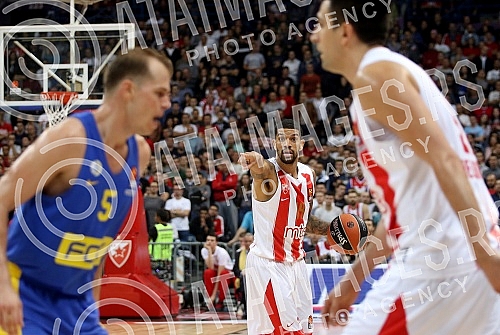 Basketball Euroleague match between KK Crvena zvezda and BC Maccabi Fox Tel Aviv held in Kombank arena.Kosarkaska utakmica Evrolige izmedju KK Crvena zvezda i KK Makabi Tel Aviv odigrana u Kombank areni.