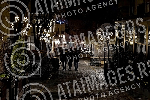 Empty Skadarlija, famous bohemian quarter in the heart of Belgrade, due to canceled New Year's EvePrazna Skadarlija, cuvene boemska cetvrt u srcu Beograda,  zbog otkazanog doceka Nove godine.