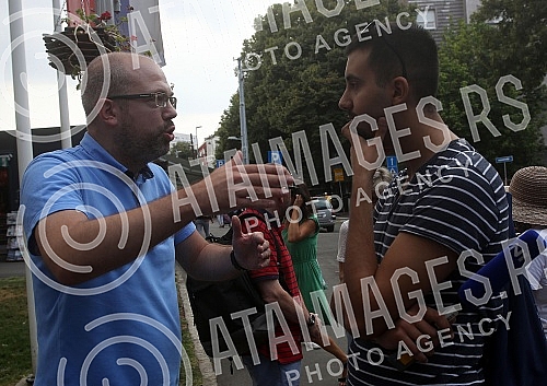 A protest against the demolition of a residential building in Vidovdanska Street, organized by the coalition 